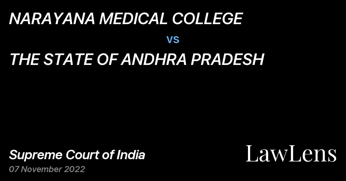 Preview image for NARAYANA MEDICAL COLLEGE vs. THE STATE OF ANDHRA PRADESH