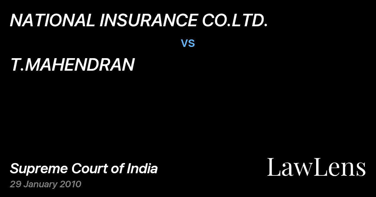 Preview image for NATIONAL INSURANCE CO.LTD. vs. T.MAHENDRAN