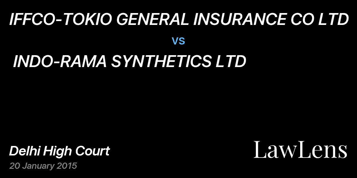 Preview image for IFFCO-TOKIO GENERAL INSURANCE CO LTD vs. INDO-RAMA SYNTHETICS LTD
