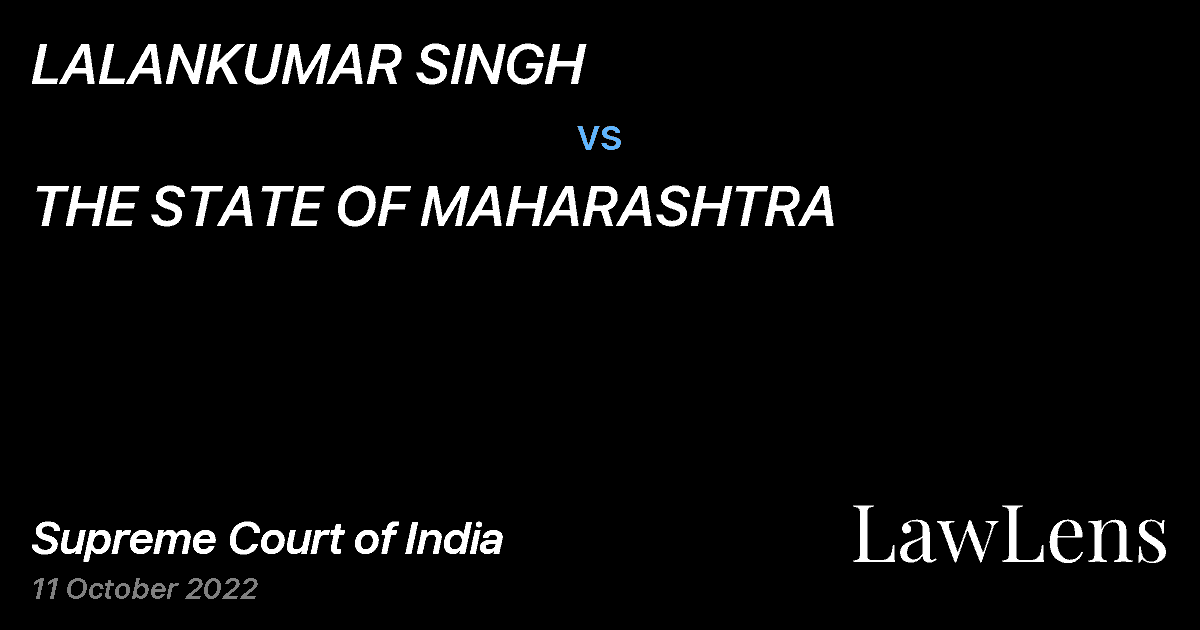 Preview image for LALANKUMAR SINGH vs. THE STATE OF MAHARASHTRA