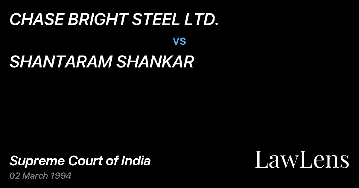 Preview image for CHASE BRIGHT STEEL LTD. vs. SHANTARAM SHANKAR