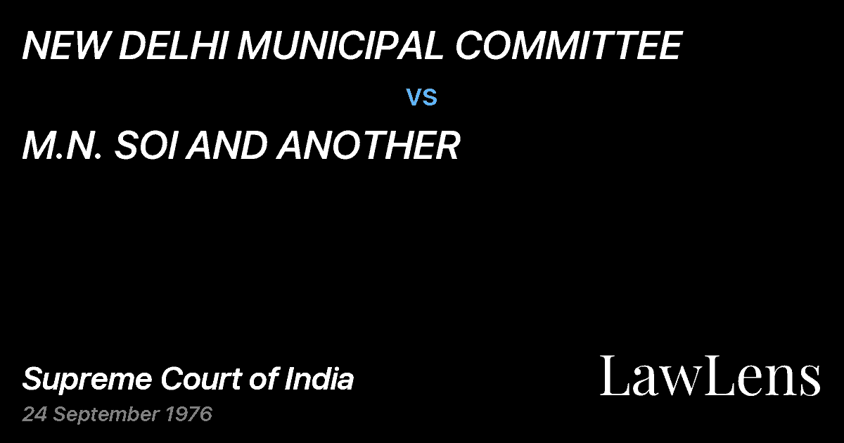 Preview image for NEW DELHI MUNICIPAL COMMITTEE vs. M.N. SOl AND ANOTHER