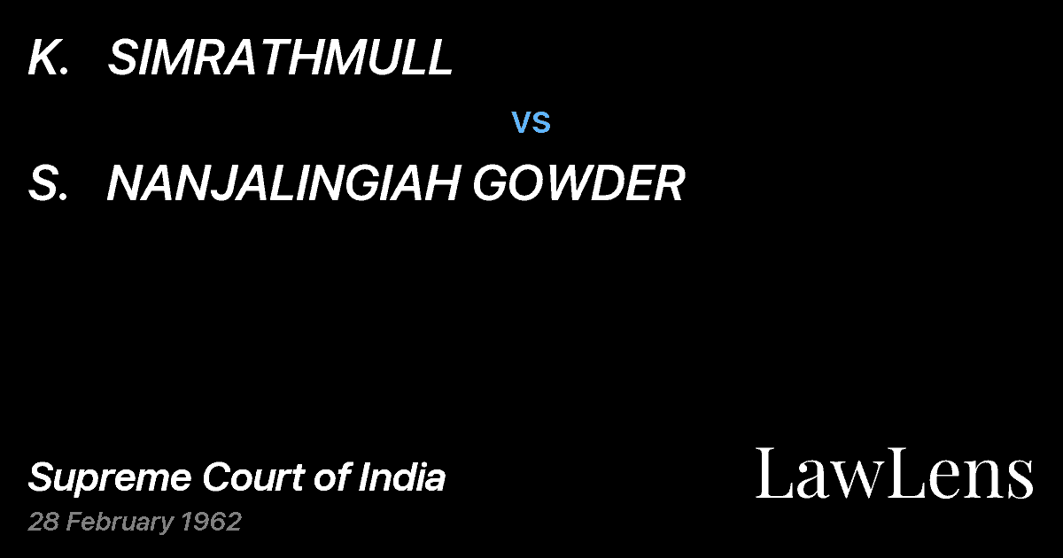 Preview image for K.   SIMRATHMULL vs. S.   NANJALINGIAH GOWDER