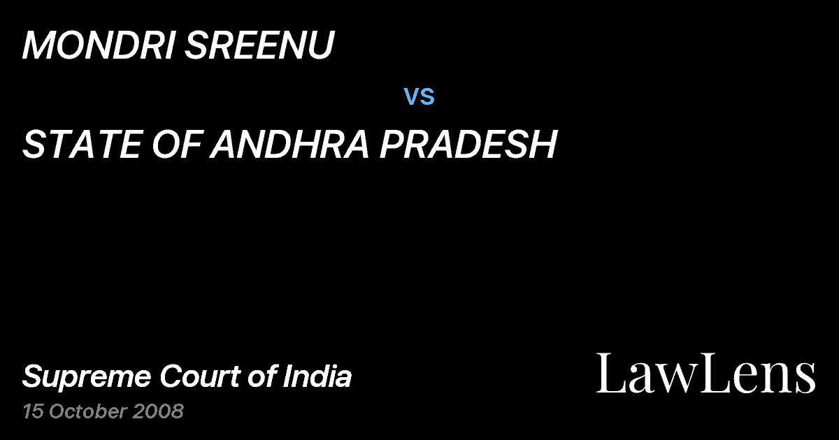 Preview image for MONDRI SREENU vs. STATE OF ANDHRA PRADESH
