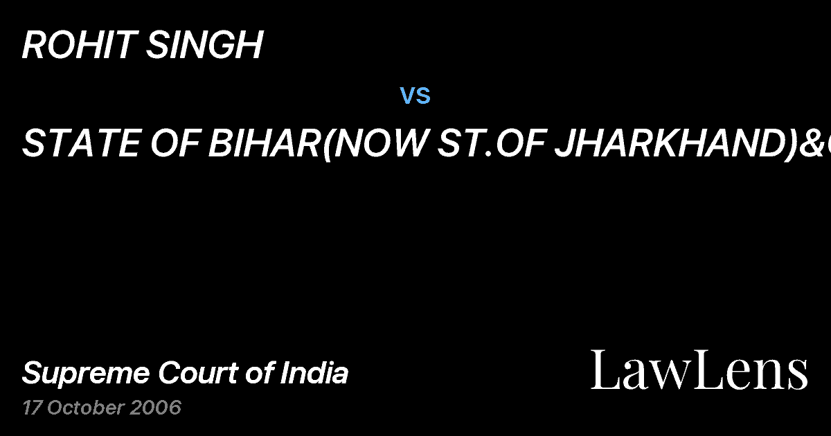Preview image for ROHIT SINGH vs. STATE OF BIHAR(NOW ST.OF JHARKHAND)&ORS.