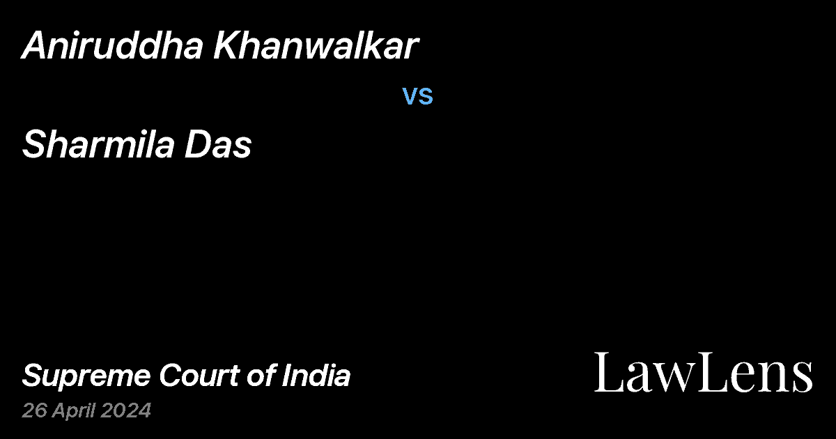 Preview image for Aniruddha Khanwalkar vs. Sharmila Das