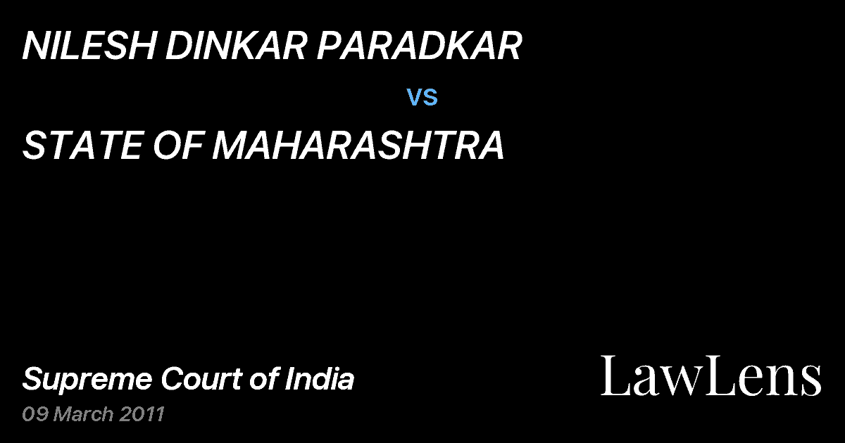 Preview image for NILESH DINKAR PARADKAR vs. STATE OF MAHARASHTRA