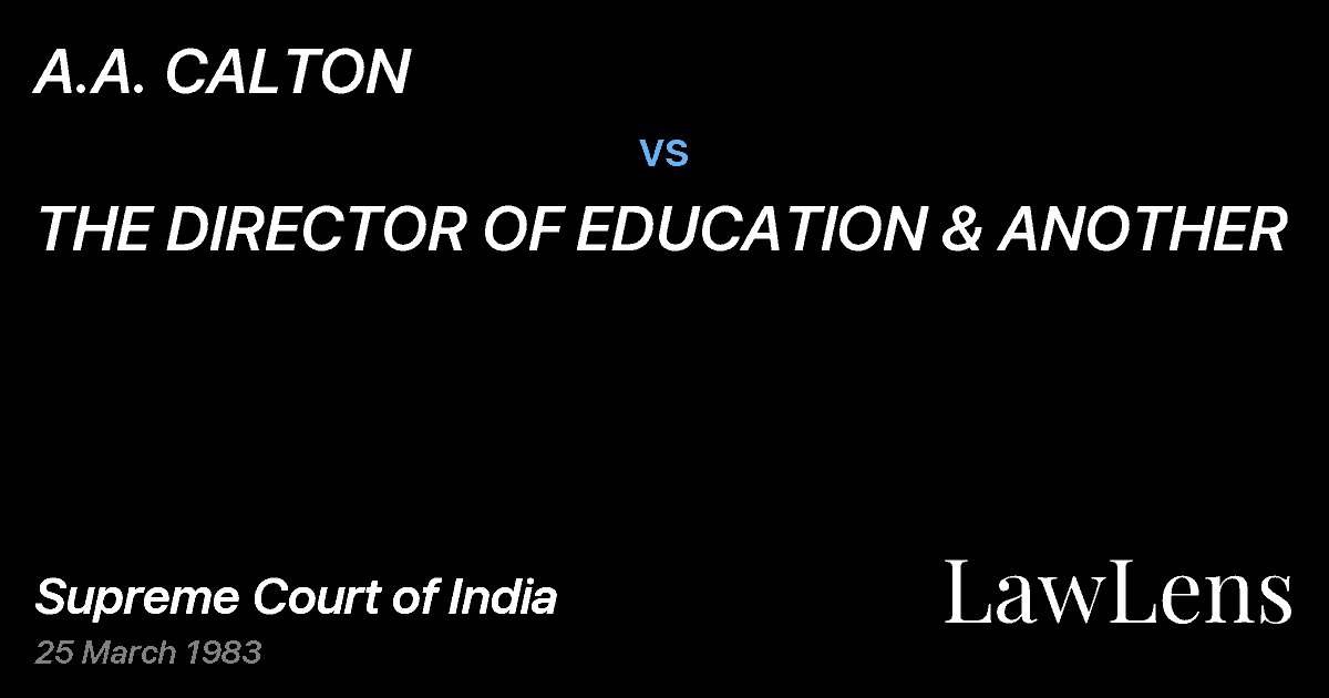 Preview image for A.A. CALTON vs. THE DIRECTOR OF EDUCATION & ANOTHER