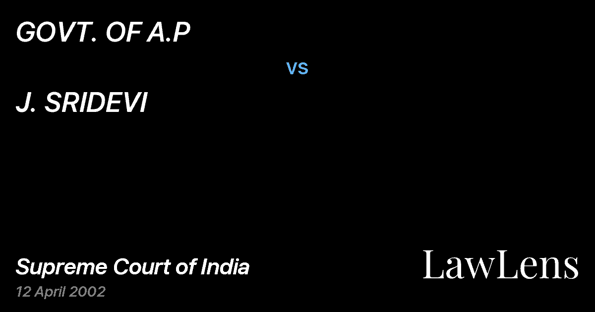 Preview image for GOVT. OF A.P vs. J. SRIDEVI