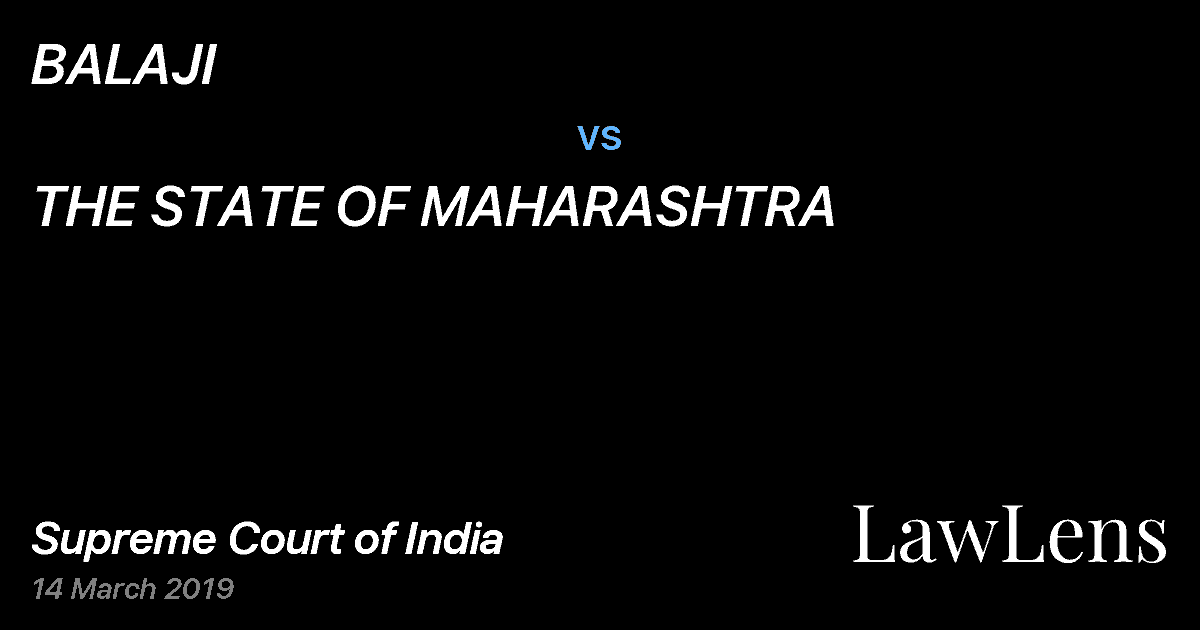 Preview image for BALAJI vs. THE STATE OF MAHARASHTRA