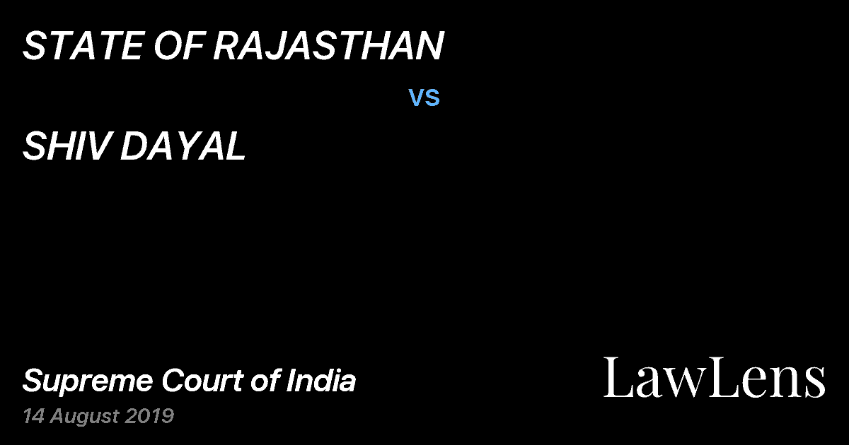 Preview image for STATE OF RAJASTHAN vs. SHIV DAYAL