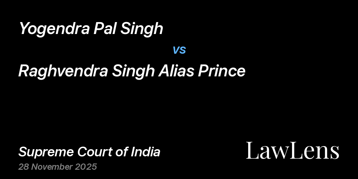 Preview image for Yogendra Pal Singh vs. Raghvendra Singh Alias Prince