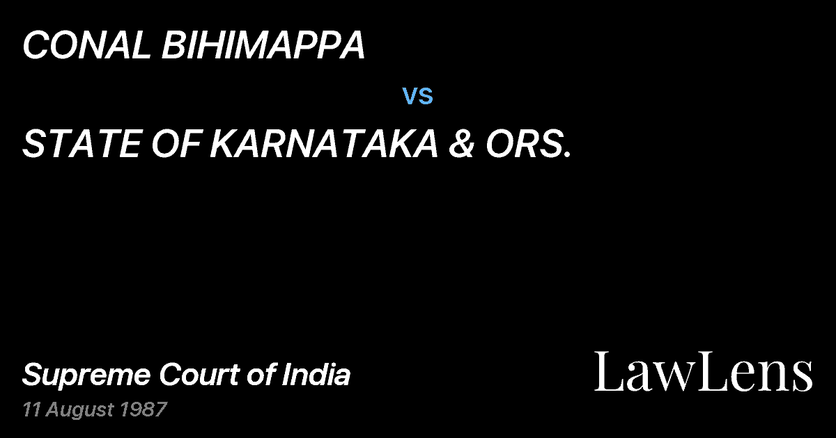 Preview image for CONAL BIHIMAPPA vs. STATE OF KARNATAKA & ORS.