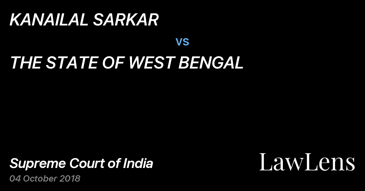 Preview image for KANAILAL SARKAR vs. THE STATE OF WEST BENGAL