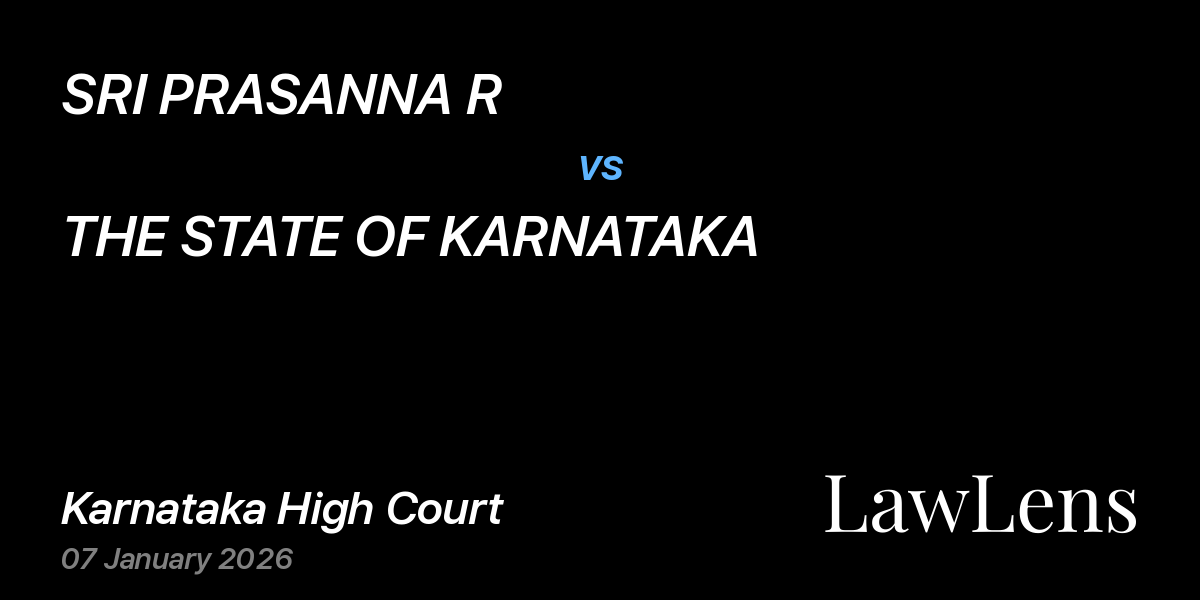 Preview image for SRI PRASANNA R vs. THE STATE OF KARNATAKA