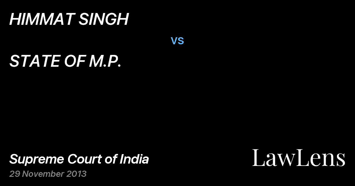 Preview image for HIMMAT SINGH vs. STATE OF M.P.