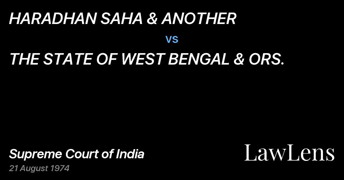 Preview image for HARADHAN SAHA & ANOTHER vs. THE STATE OF WEST BENGAL & ORS.
