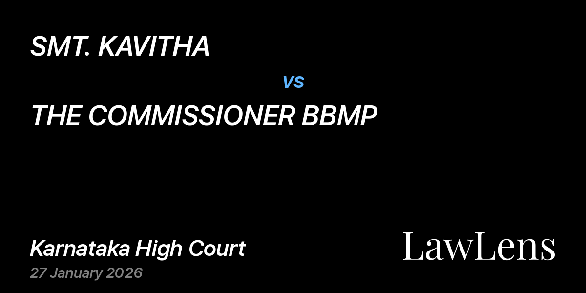 Preview image for SMT. KAVITHA vs. THE COMMISSIONER BBMP