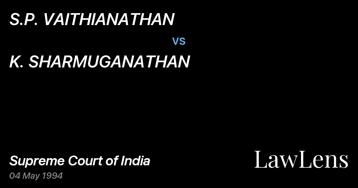 Preview image for S.P. VAITHIANATHAN vs. K. SHARMUGANATHAN