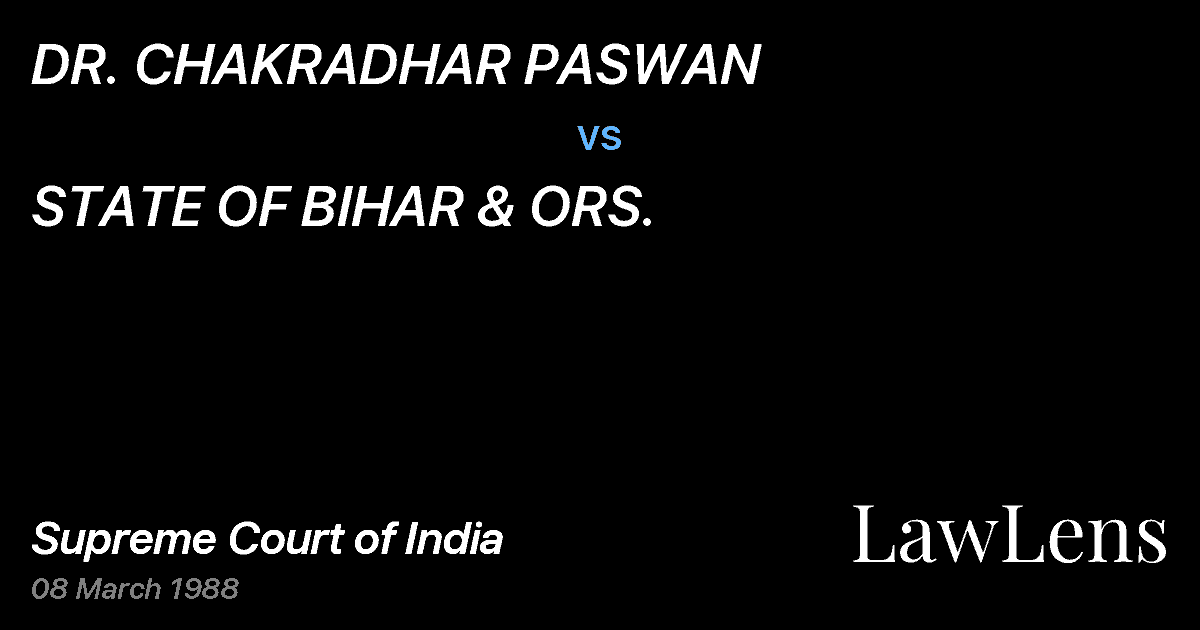 Preview image for DR. CHAKRADHAR PASWAN vs. STATE OF BIHAR & ORS.