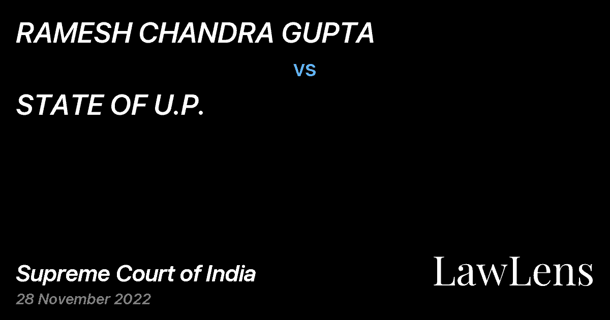 Preview image for RAMESH CHANDRA GUPTA vs. STATE OF U.P.