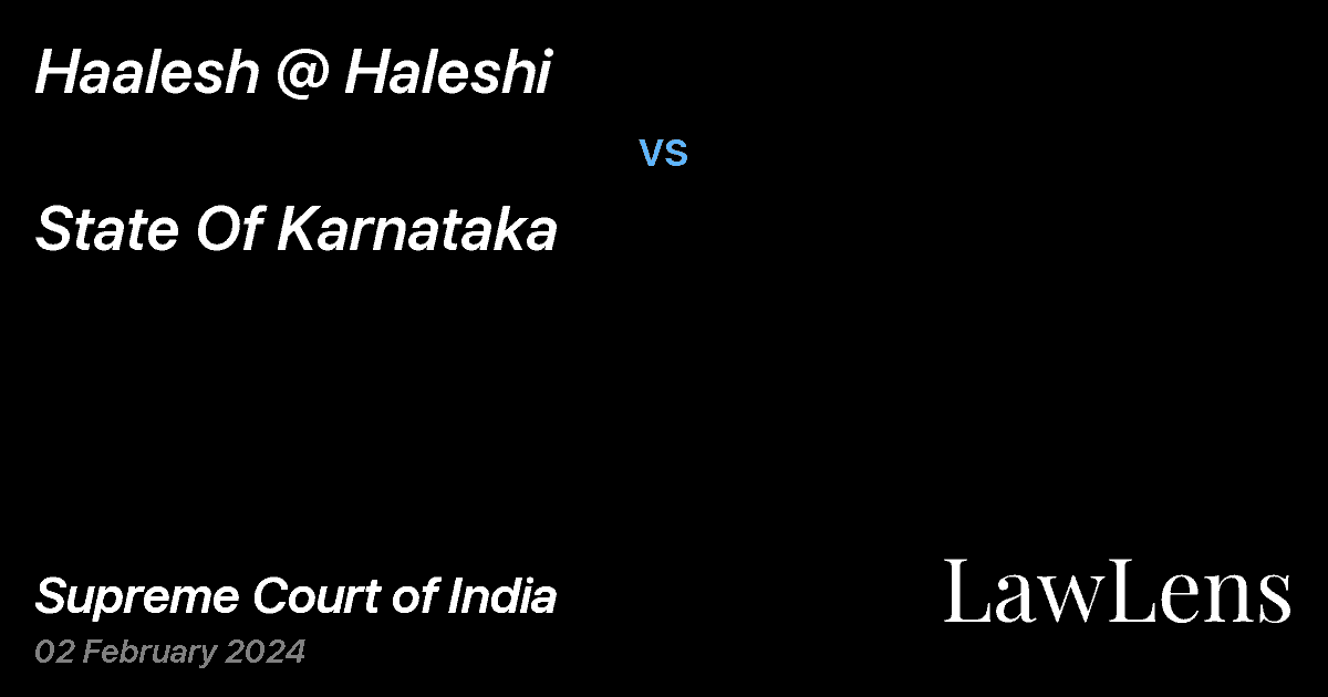 Preview image for Haalesh @ Haleshi vs. State Of Karnataka