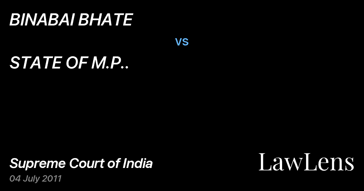 Preview image for BINABAI BHATE vs. STATE OF M.P..