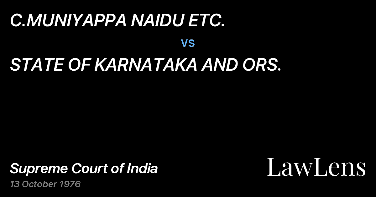 Preview image for C.MUNIYAPPA NAIDU ETC. vs. STATE OF KARNATAKA AND ORS.