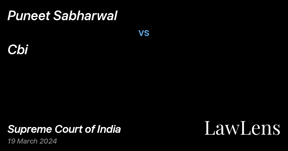 Preview image for Puneet Sabharwal vs. Cbi