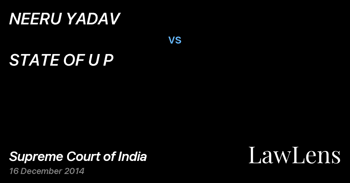 Preview image for NEERU YADAV vs. STATE OF U P