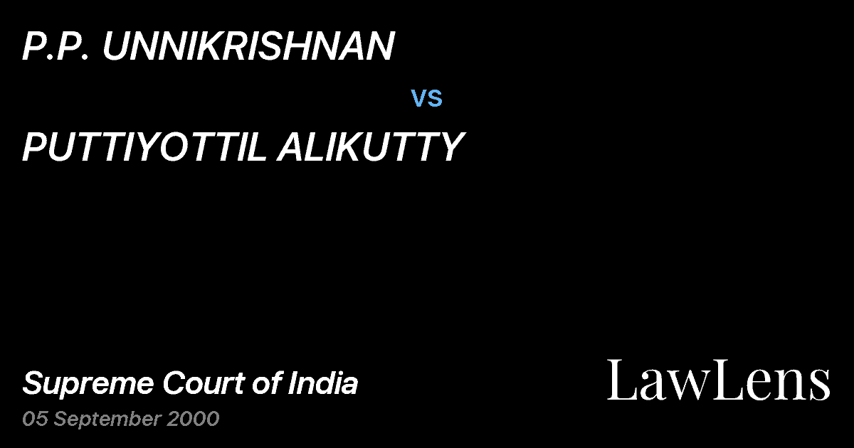 Preview image for P.P. UNNIKRISHNAN vs. PUTTIYOTTIL ALIKUTTY