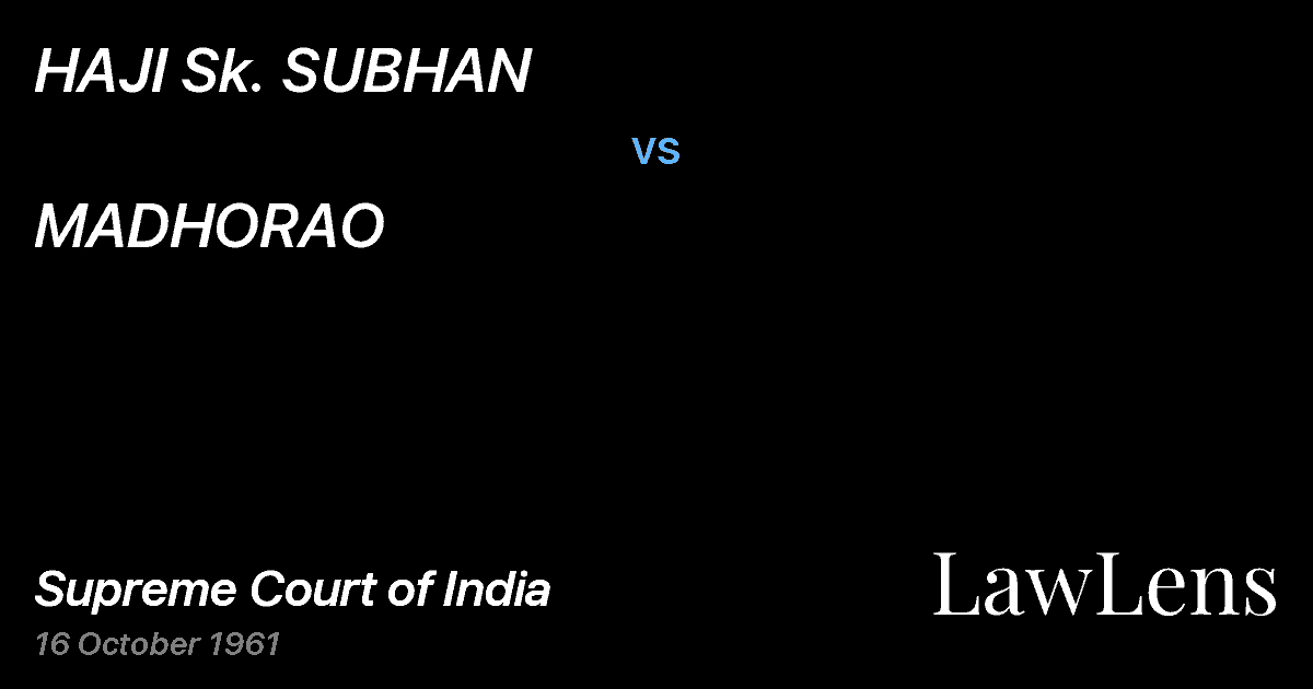 Preview image for HAJI Sk. SUBHAN vs. MADHORAO
