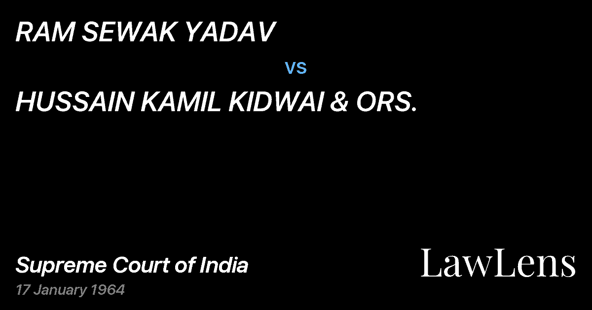 Preview image for RAM SEWAK YADAV vs. HUSSAIN KAMIL KIDWAI & ORS.