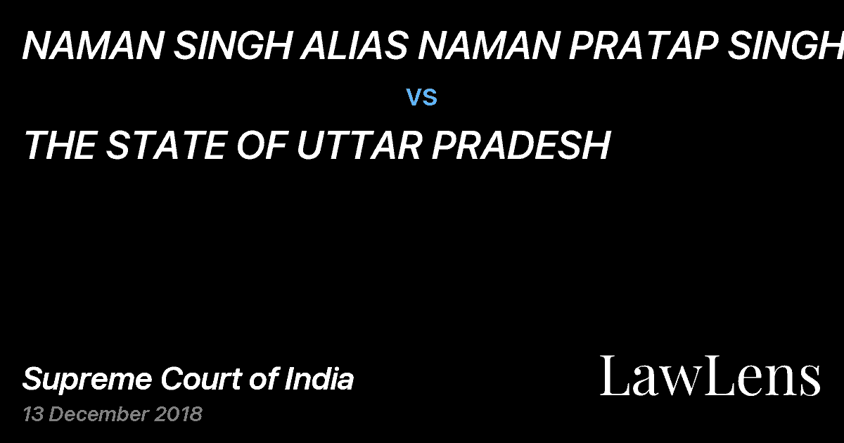 Preview image for NAMAN SINGH ALIAS NAMAN PRATAP SINGH vs. THE STATE OF UTTAR PRADESH