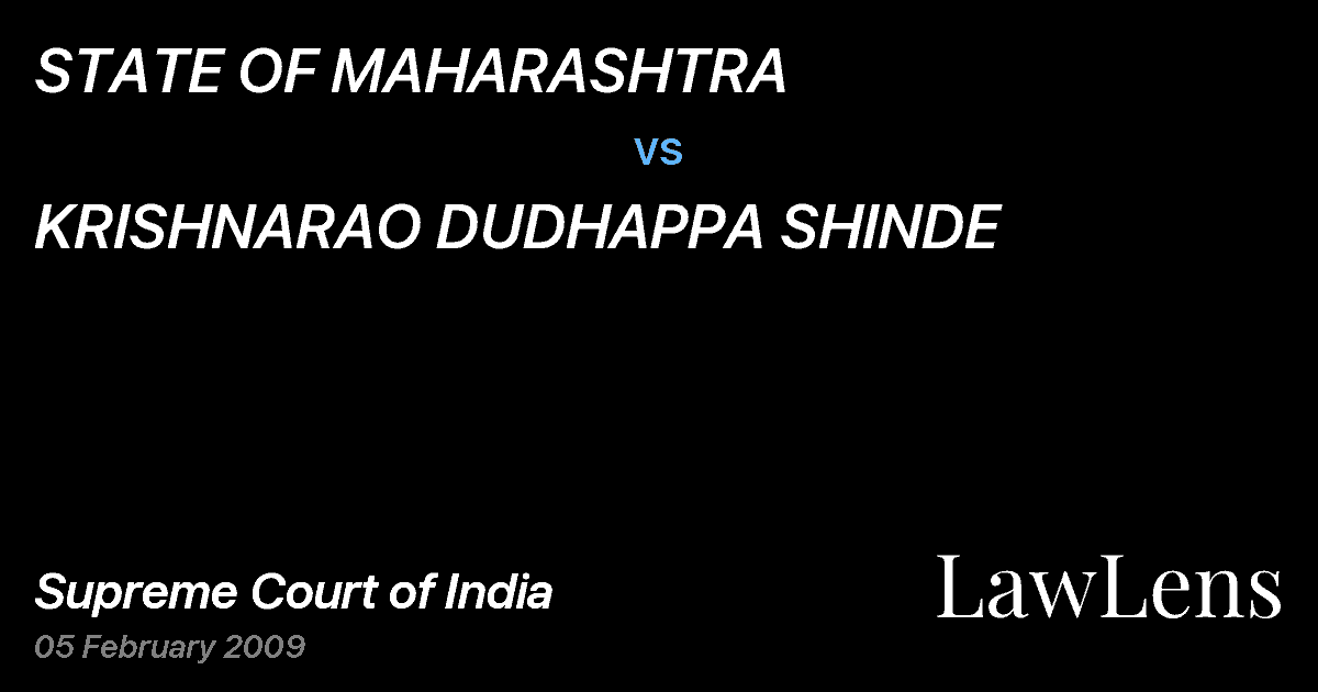 Preview image for STATE OF MAHARASHTRA vs. KRISHNARAO DUDHAPPA SHINDE