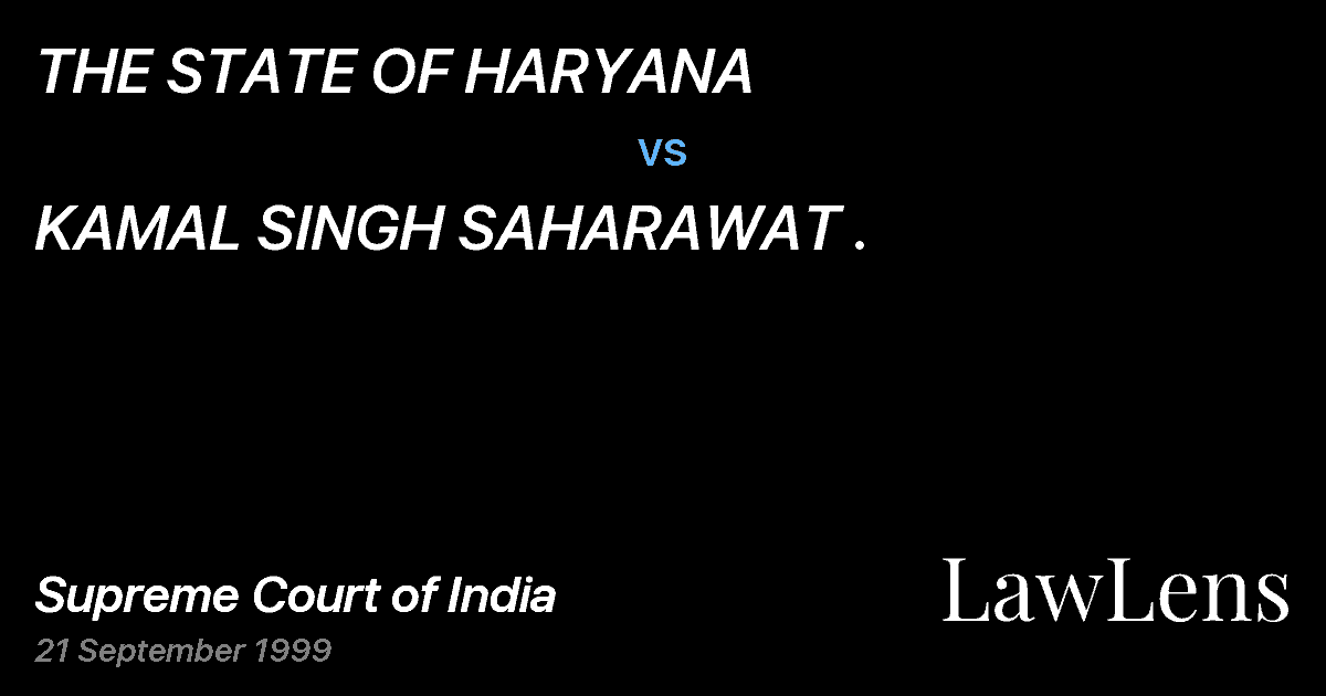 Preview image for THE STATE OF HARYANA vs. KAMAL SINGH SAHARAWAT .