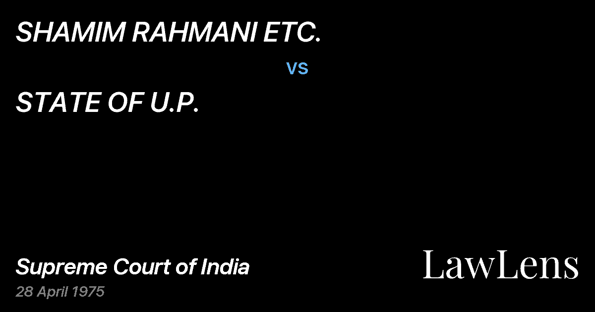 Preview image for SHAMIM RAHMANI ETC. vs. STATE OF U.P.
