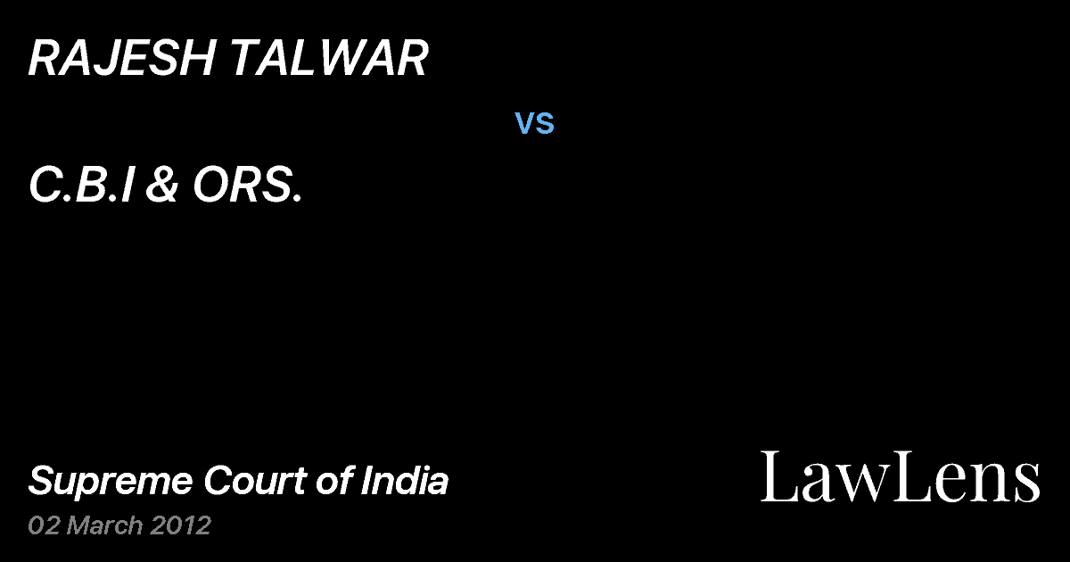 Preview image for RAJESH TALWAR vs. C.B.I & ORS.