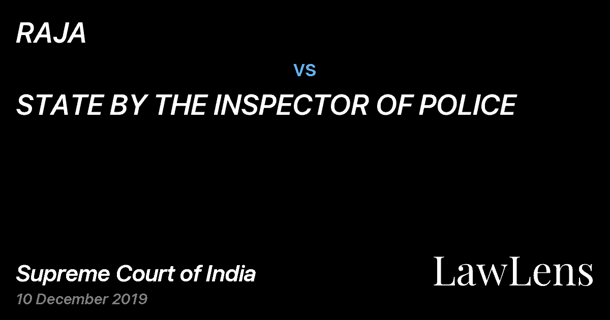 Preview image for RAJA vs. STATE BY THE INSPECTOR OF POLICE