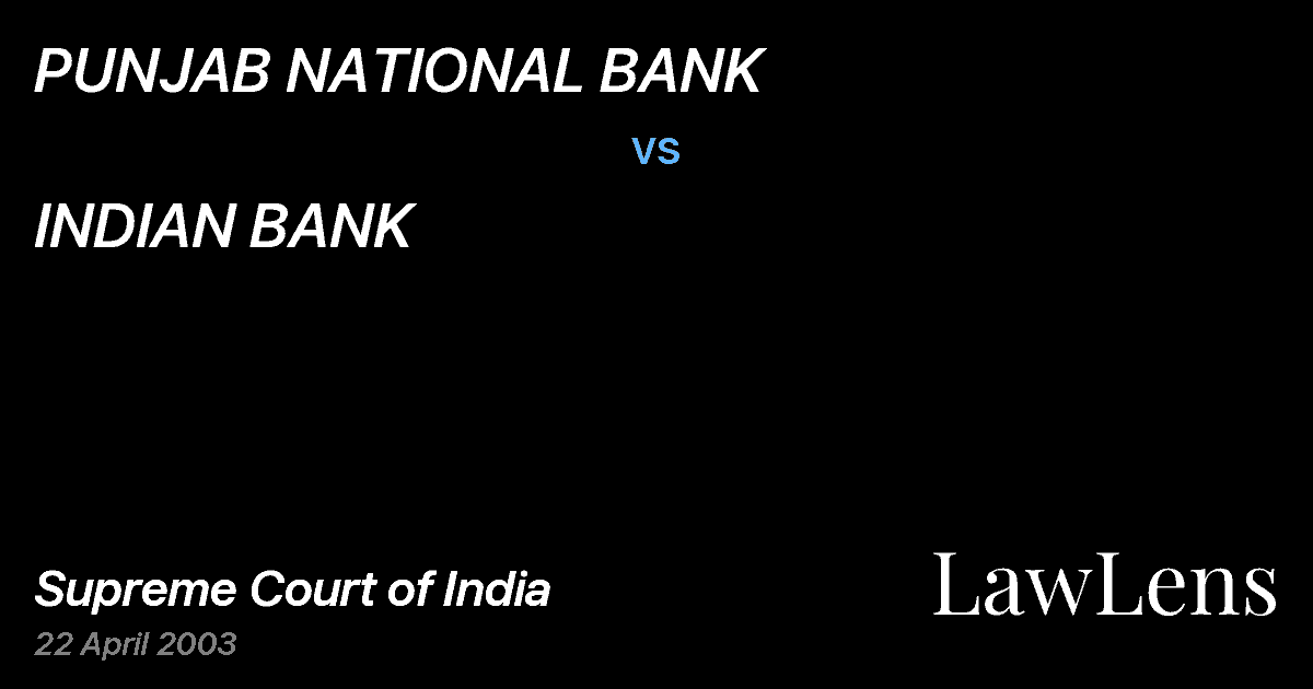Preview image for PUNJAB NATIONAL BANK vs. INDIAN BANK