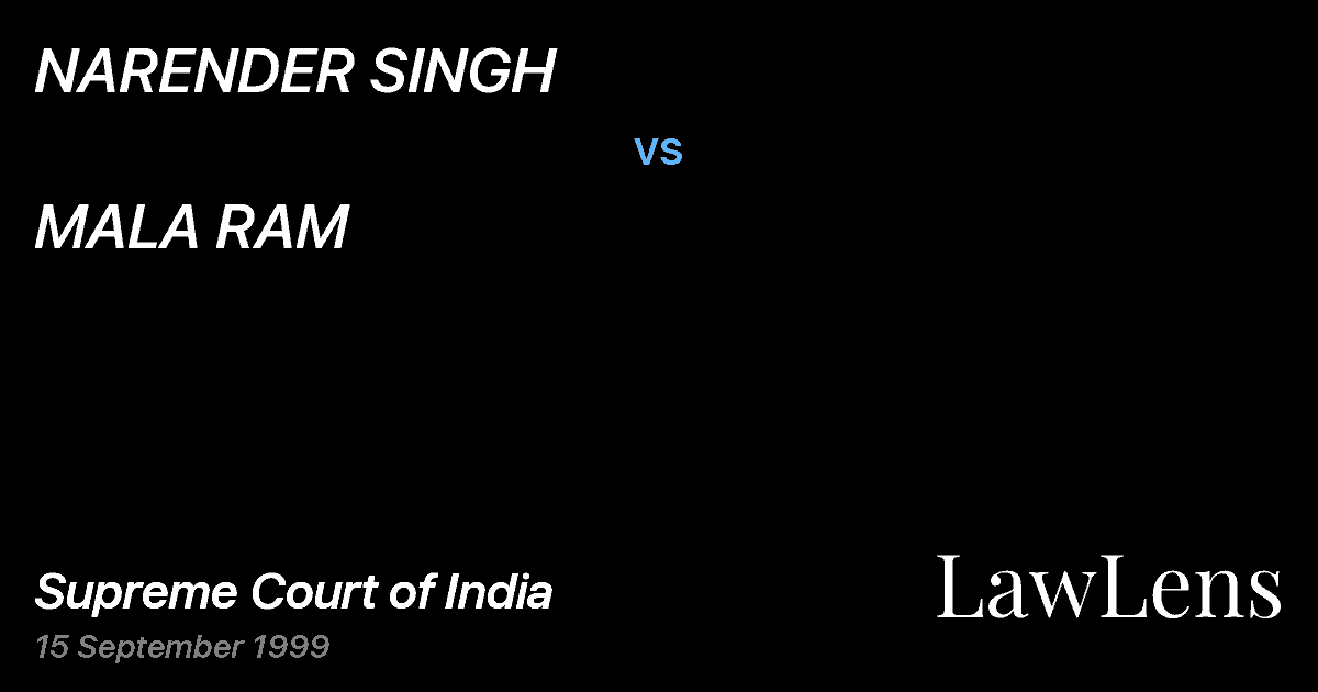 Preview image for NARENDER SINGH vs. MALA RAM