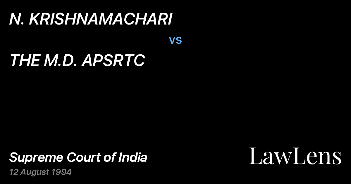 Preview image for N. KRISHNAMACHARI vs. THE M.D. APSRTC