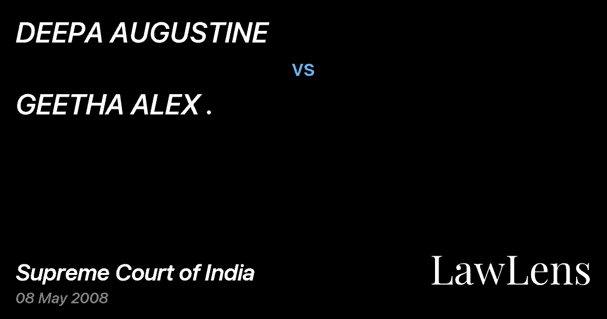 Preview image for DEEPA AUGUSTINE vs. GEETHA ALEX .