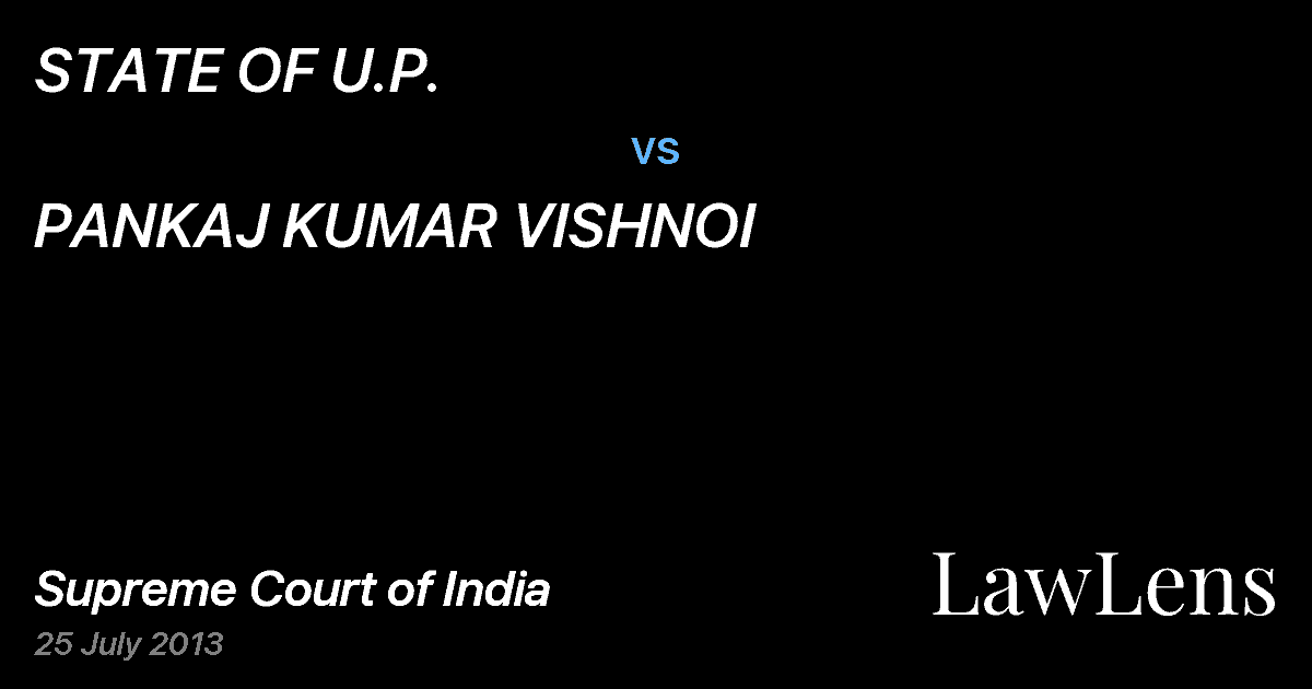 Preview image for STATE OF U.P. vs. PANKAJ KUMAR VISHNOI