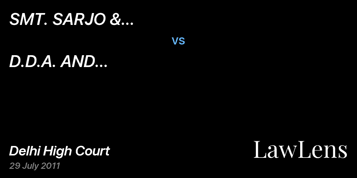 Preview image for SMT. SARJO & ANR.                                                 vs.  D.D.A. AND ANR                                                   