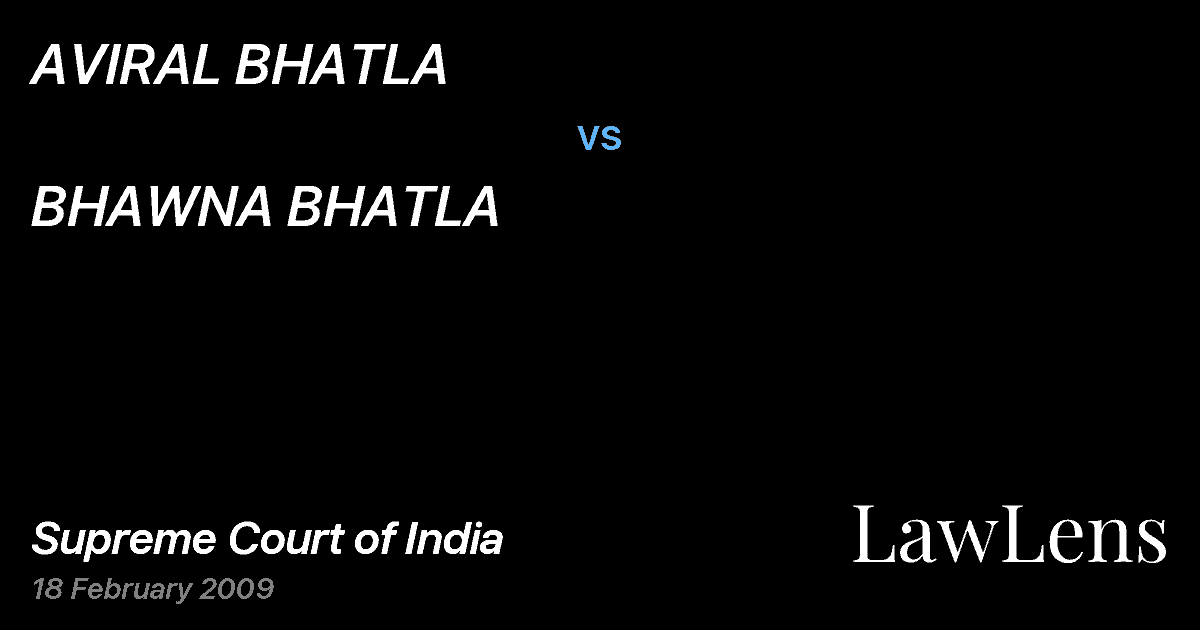 Preview image for AVIRAL BHATLA vs. BHAWNA BHATLA