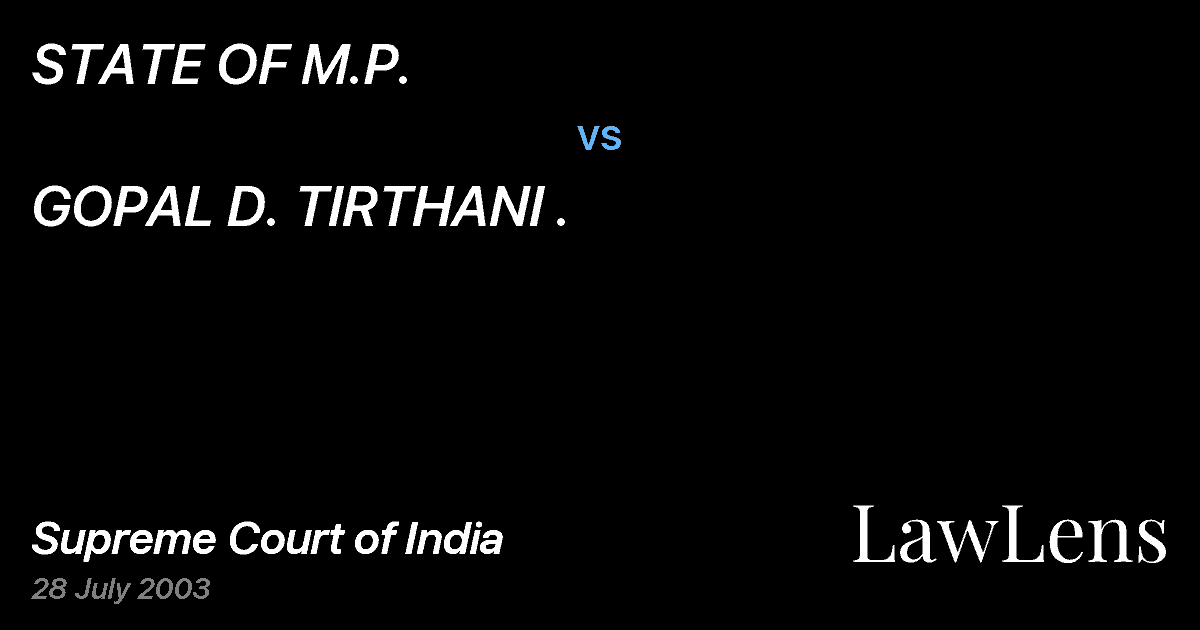 Preview image for STATE OF M.P. vs. GOPAL D. TIRTHANI .