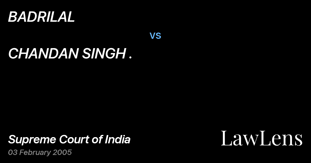 Preview image for BADRILAL vs. CHANDAN SINGH .