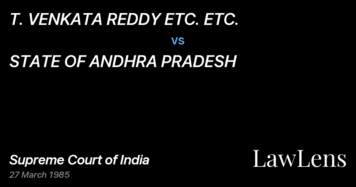 Preview image for T. VENKATA REDDY ETC. ETC. vs. STATE OF ANDHRA PRADESH