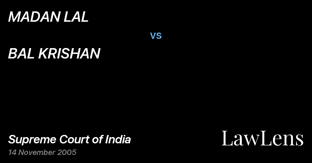 Preview image for MADAN LAL vs. BAL KRISHAN